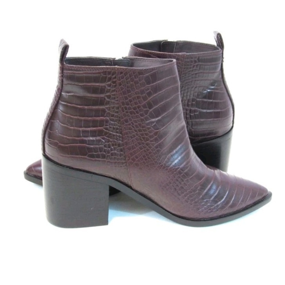 Treasure & Bond Womens Size 7.5 M Freda Ankle Boot Burgundy Brown Side Zip‎ Shoe